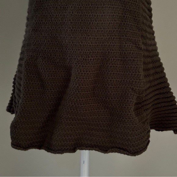 Calvin Klein Jeans Brown Knit Crochet V-Neck Short Sleeve Tunic Top Size M - Picture 3 of 7